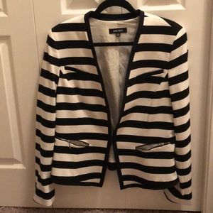 Nine West Black and White Stripe Blazer